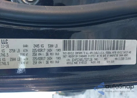 2018 Dodge Journey Se z USA, uszkodzony, nr VIN 3C4PDCAB5JT527136